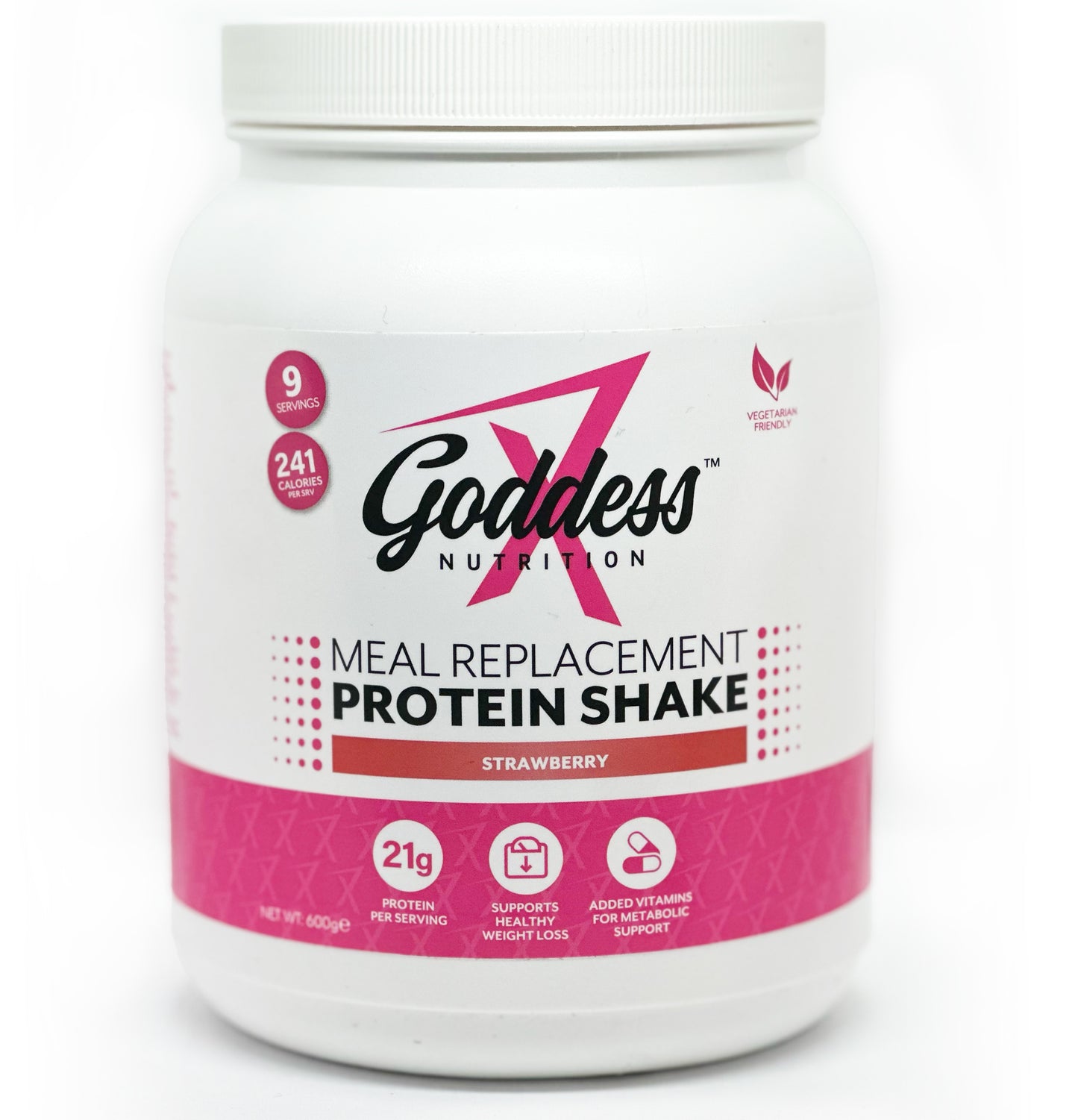 Meal Replacement Protein Shake by Goddess Nutrition - Strawberry Flavour